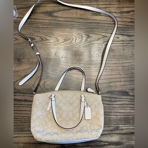 Beautiful cream colored coach purse